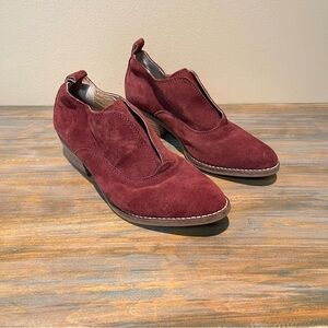 Lucky Brand Maroon Suede Ankle Booties